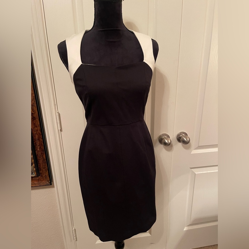 Banana Republic Black and White Midi Dress